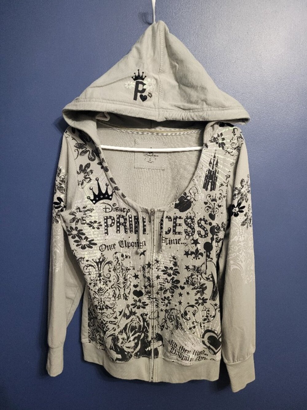 Disney Parks Princess Gray Graphic Hoodie